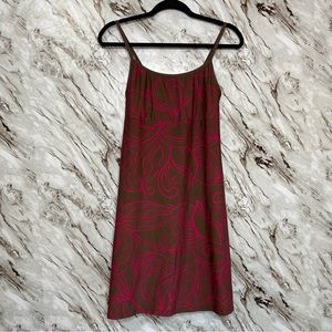 Athleta Swim Cover Up Sporty Dress Brown & Pink Floral Size Medium